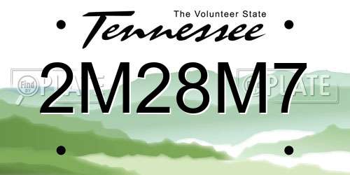 2M28M7 Tennessee License Plate