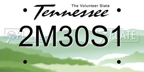 2M30S1 Tennessee License Plate