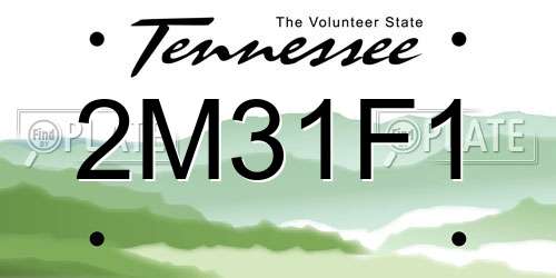 2M31F1 Tennessee License Plate