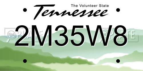 2M35W8 Tennessee License Plate