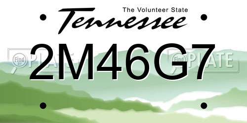 2M46G7 Tennessee License Plate