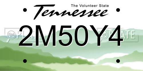 2M50Y4 Tennessee License Plate