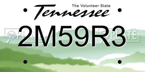 2M59R3 Tennessee License Plate