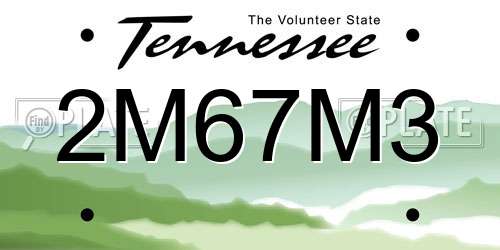 2M67M3 Tennessee License Plate