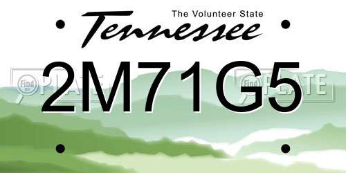 2M71G5 Tennessee License Plate