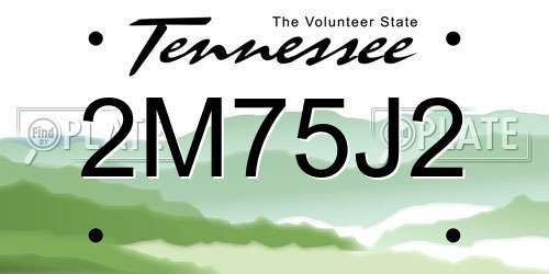 2M75J2 Tennessee License Plate