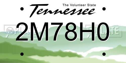 2M78H0 Tennessee License Plate