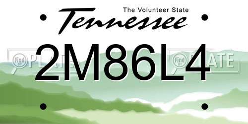 2M86L4 Tennessee License Plate