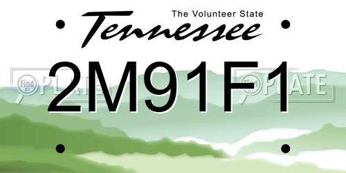 2M91F1 Tennessee License Plate