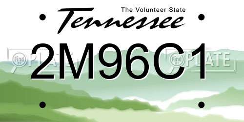 2M96C1 Tennessee License Plate