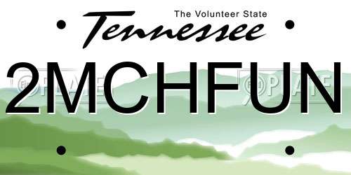 2MCHFUN Tennessee License Plate