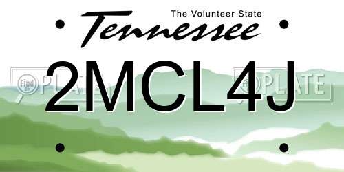 2MCL4J Tennessee License Plate