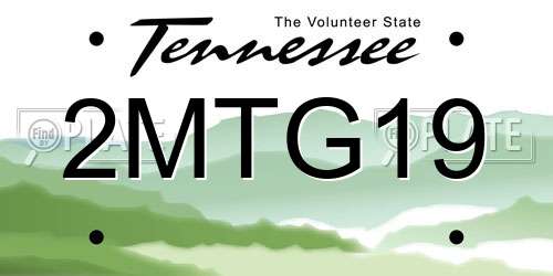 2MTG19 Tennessee License Plate