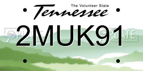 2MUK91 Tennessee License Plate