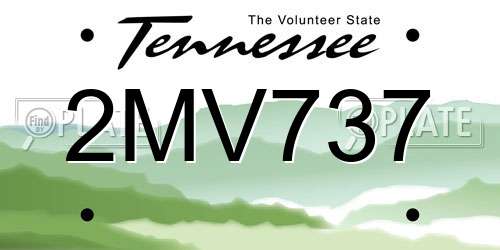2MV737 Tennessee License Plate