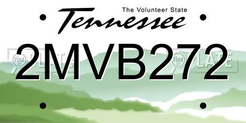 2MVB272 Tennessee License Plate