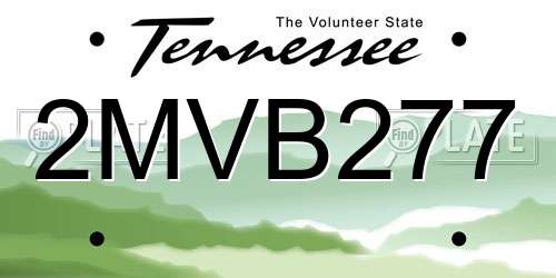 2MVB277 Tennessee License Plate