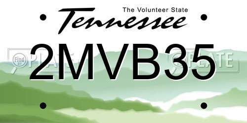 2MVB35 Tennessee License Plate