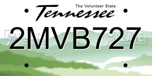 2MVB727 Tennessee License Plate