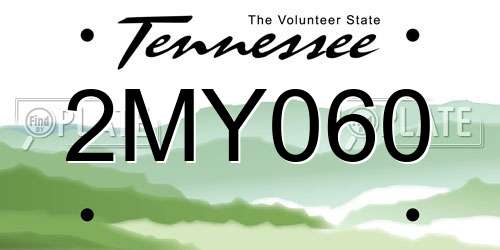 2MY060 Tennessee License Plate