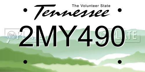2MY490 Tennessee License Plate
