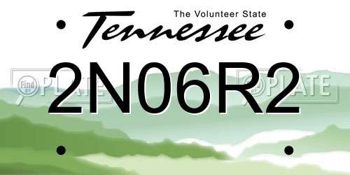 2N06R2 Tennessee License Plate
