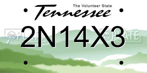 2N14X3 Tennessee License Plate