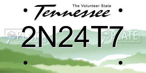 2N24T7 Tennessee License Plate