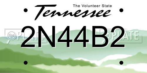 2N44B2 Tennessee License Plate