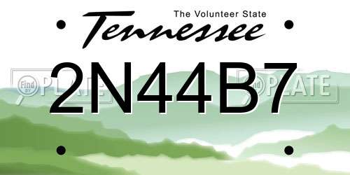 2N44B7 Tennessee License Plate