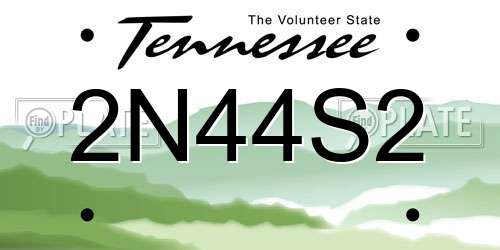 2N44S2 Tennessee License Plate