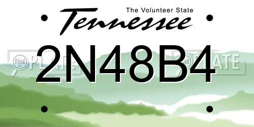 2N48B4 Tennessee License Plate