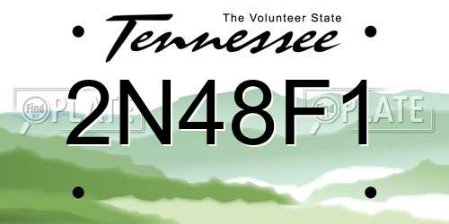 2N48F1 Tennessee License Plate