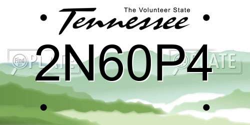 2N60P4 Tennessee License Plate