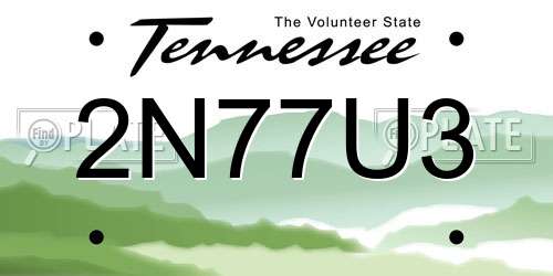 2N77U3 Tennessee License Plate