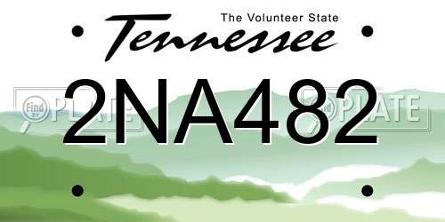 2NA482 Tennessee License Plate