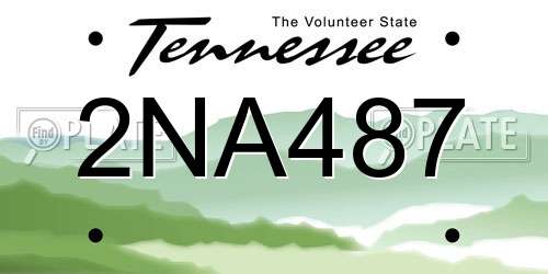 2NA487 Tennessee License Plate