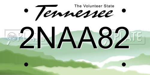 2NAA82 Tennessee License Plate
