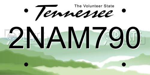 2NAM790 Tennessee License Plate
