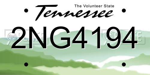 2NG4194 Tennessee License Plate