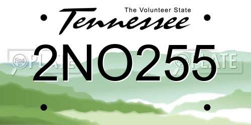 2NO255 Tennessee License Plate
