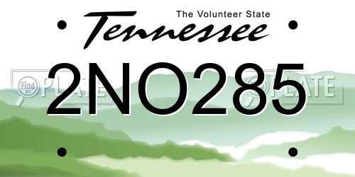 2NO285 Tennessee License Plate