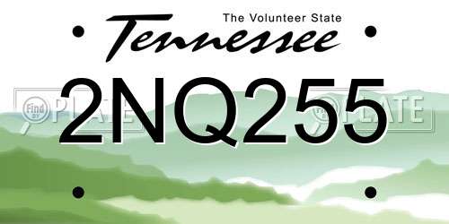 2NQ255 Tennessee License Plate