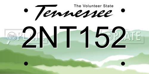2NT152 Tennessee License Plate