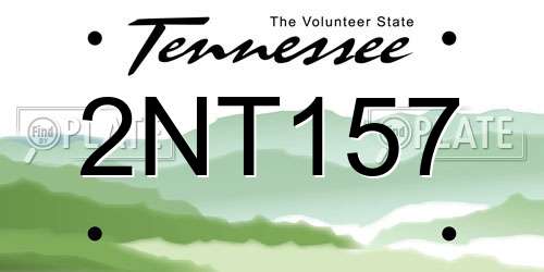 2NT157 Tennessee License Plate