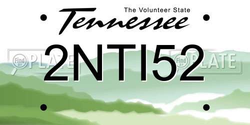 2NTI52 Tennessee License Plate