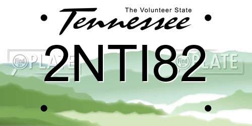 2NTI82 Tennessee License Plate