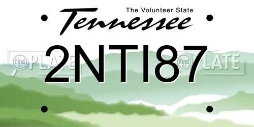 2NTI87 Tennessee License Plate
