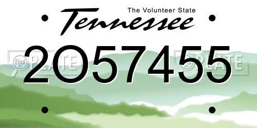 2O57455 Tennessee License Plate