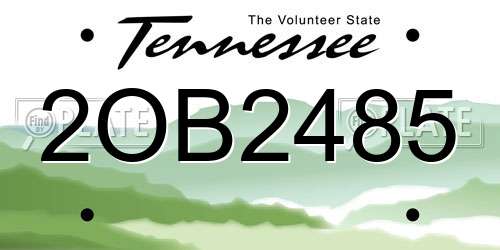 2OB2485 Tennessee License Plate